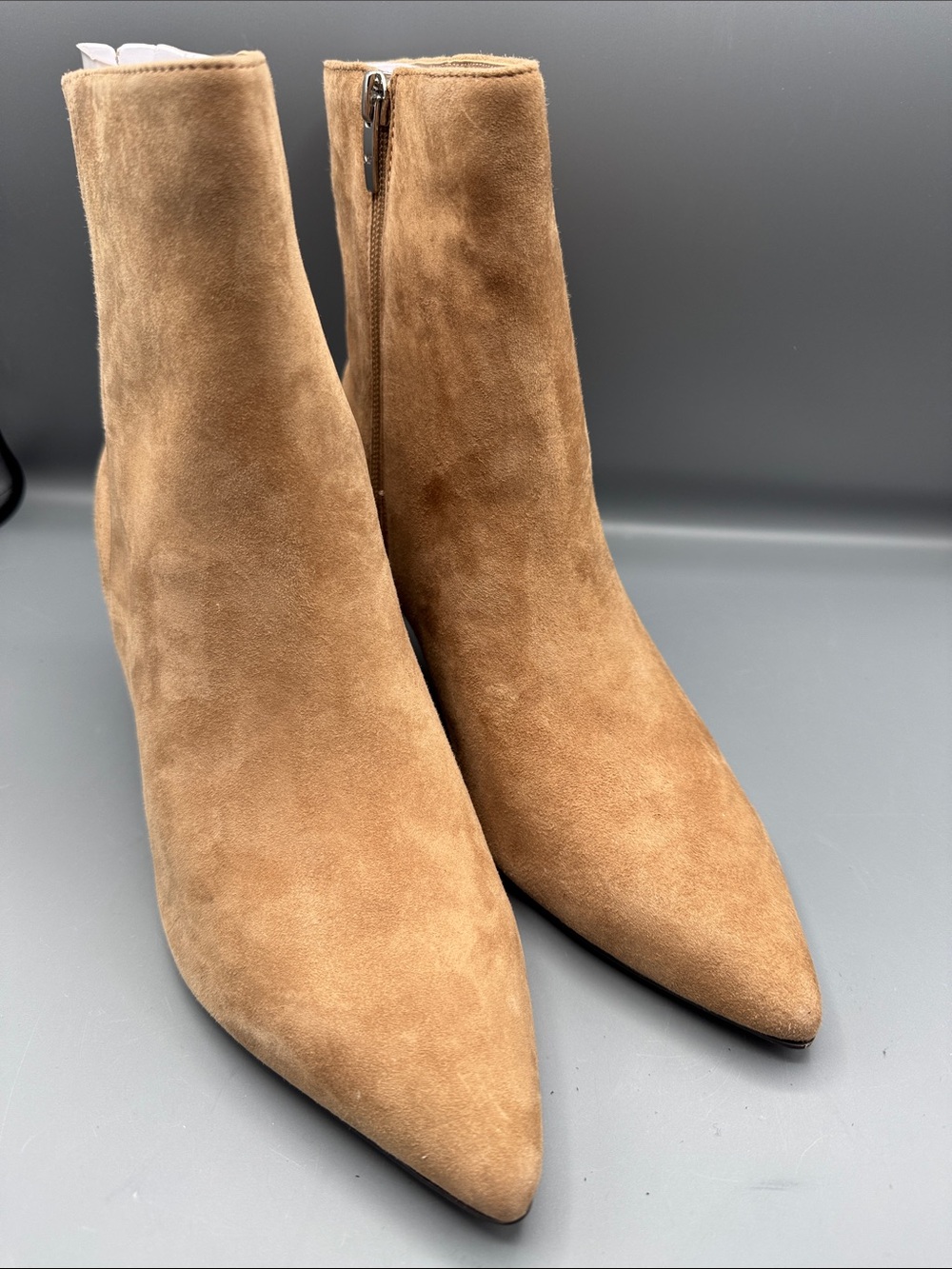 Marc Fisher Glorry Pointed Toe Ankle Boots Light Brown Suede - Picture 1 of 5